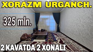 Урганч шахрида 2 каватда 2 хонали квартира сотилади. Бахоси : 325 млн. Мулжал : Гидротехникум.