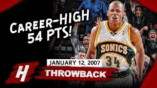 Ray Allen EPIC  Career-HIGH Highlights vs Jazz (2007.01.12) - 54 Pts, 8 Threes!