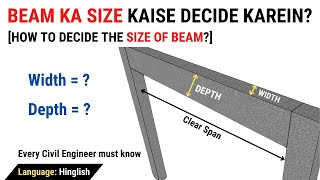 Beam ka depth aur width kaise decide karein? | How to decide the size of a beam? |Civil Tutor हिन्दी