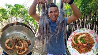 CAPTURANDO, PREPARANDO E COMENDO - FIZ UM ARROZ DE POLVO ( CATCH AND COOK)