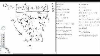 Math 436 Order of Operations exercises 15-19