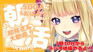 【朝活】初見さん大歓迎！500人に「おはよう」言うまで終われない！朝活 雑談配信【新人VTuber/星乃すな】