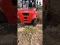 this forklift won t get stuck. it s a four wheel all terrain forklift