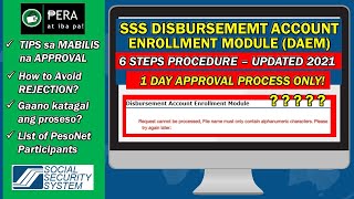 SSS Disbursement Account Enrollment Module Tutorial - UPDATED 2021 (APPROVED in JUST 1 DAY)