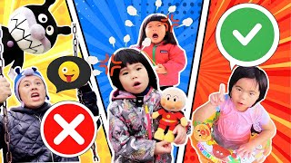 【バイキンマン】イタズラで大変！公園やプールで遊ぶ時のルールとマナーをあのちゃん＆しーちゃんと学ぶ★数字をおぼえよう！