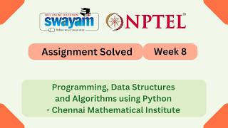 Programming, Data Structures And Algorithms Using Python Week 8 || NPTEL 2026 #nptel #myswayam