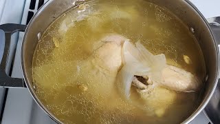 طريقة سلق الدجاج لجميع الوصفات  How to boil a whole chicken