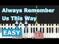 Lady Gaga - Always Remember Us This Way - EASY Piano Tutorial - (A Star is Born) Sheet Music