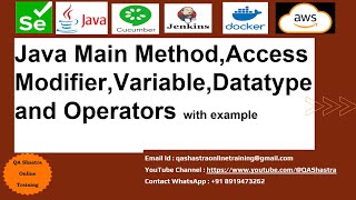 ||Java Main ||Access Variable Datatype and Operators|| Session3