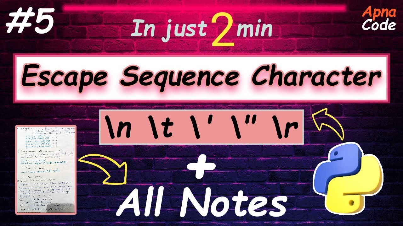 Escape Sequence Characters In Python | Python Me Escape Sequence ...