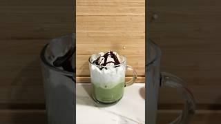 Match Latte w/ Cream, Vanilla Bean Ice Cream, \u0026 Hershey Syrup/ 抹茶拿鐵香草豆冰淇淋及好時巧克力糖漿-L.Kay’s Home Cafe