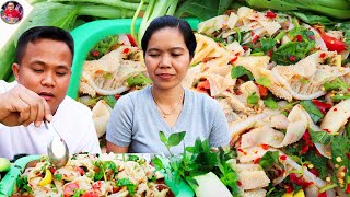 ตำสะไบนางแมงกะพรุน กรุบกรอบแซ่บนัวกินข้าวป่าหลบฝนยามแลง