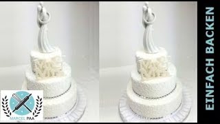 3-stöckige Mr und Mrs Hochzeitstorte |  modern Weddingcake