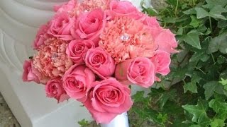 Carnations And Roses Wedding Bouquet