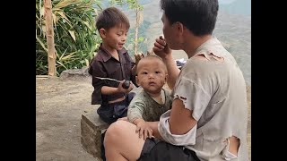 阿强和孩子们吃木薯，小宝饿着肚子还要挑食，大宝辛苦挖的木薯