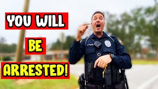 🔴🔵 THIS OFFICER IS A DANGER TO THE COMMUNITY !!! first amendment audit ID Refusal 2025