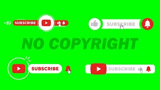 4 Subscribe and Like Button - Green Screen Template | Easy to use | No Copyright | GreenTube