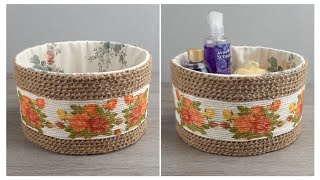 Incredibly beautiful DIY organizer. Jute storage basket