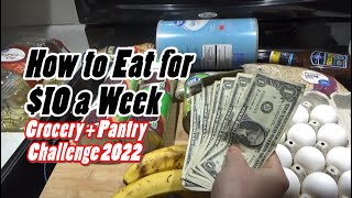 How to Eat for $10 a Week + Pantry Staples | Extreme Grocery Budget Challenge 2022 🥣🛒