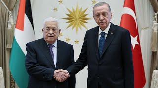 Cumhurbaşkanı Erdoğan, Filistin Devlet Başkanı Abbas'ı resmi törenle karşıladı