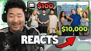 Peterpark REACTS to OFFLINETV $10,000 vs $100 VACATION