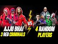 AJJUBHAI RED CRIMINAL SQUAD VS RANDOM PRO PLAYERS OP GAMEPLAY - FREE FIRE HIGHLIGHTS