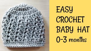 Quick \u0026 Easy! Crochet a Baby Hat (Newborn-3M) in Minutes 👶