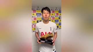 Heung min son after winning Premier league Golden boot
