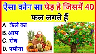 ऐसा कौन सा पेड़ है जिसमें 40 फल लगते हैं ! General knowledge ! Gk In hindi