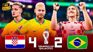 Luka Modric tearfully knocks Neymar out of the World Cup  (2022)🔥Croatia {4-2} Brazil 💥 4K UHD