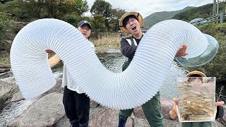 '용수철 파이프 통발'로 물고기 유인해보기!