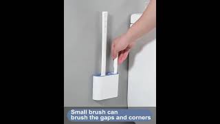 Silicone Toilet Brush,Toilet Bowl Brush and Holder Set