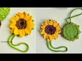 Anihandmade, Crochet Sunflower Keychain Video Tutorial, móc khoá hoa hướng dương