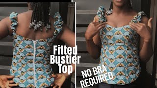 Secrets on How To Cut a perfectly fitted Bustier Top that can be worn without a Bra. Bustier Cutting