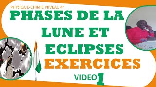 PHYSIQUE-CHIMIE NIVEAU 4e – LES PHASES-DE-LA-LUNE-ET-LES-ECLIPSES-EXERCICES-VIDEO 1