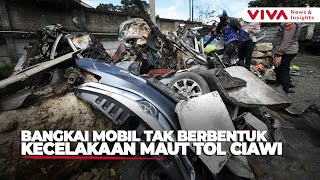 Remuk! Penampakan Mobil Usai Tabrakan Beruntun di Gerbang Tol Ciawi