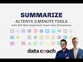 SUMMARIZE | ALTERYX 2-MINUTE TOOLS