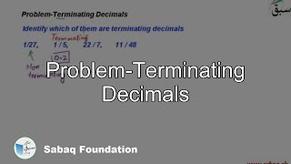 Problem-Terminating Decimals, Math Lecture | Sabaq.pk
