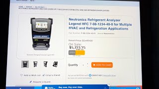 NEUTRONICS REFRIGERANT ANALYZER HFC 7-08-1234-40-0 HVAC & REFRIGERATION APPLICATIONS