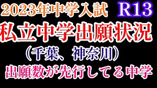 2023年R13！私立中学出願状況④（千葉・神奈川編）締切又は先行ペースで出願がされてる中学をご紹介！千葉御三家は揃って志願者増加！#日能研 #中学受験 #中学入試 #四谷大塚