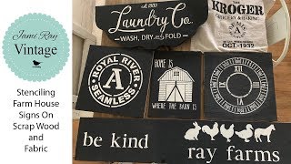 🔴 Stenciling Scrap Wood | Old Salvage Door | Farmhouse Signs