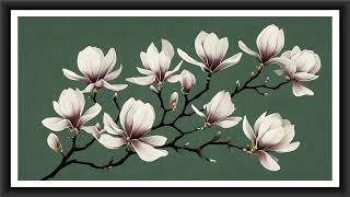 4K Magnolia Serenity TV Screensaver: 9 Hour Floral Art (No Sound)