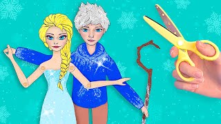 15 DIY Frozen Paper Dolls Hacks and Crafts / Elsa and Jack Frost Story
