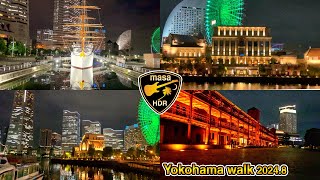 【4K HDR】みなとみらい 横浜夜景 横浜散歩 2024.8 Minato Mirai Yokohama night view Yokohama walk