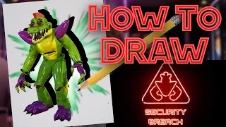 How To DRAW Monty From Five Nights At Freddy's!| Five Nights At Freddy's: Security Breach