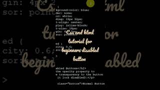 css and html tutorial for beginners disabled button