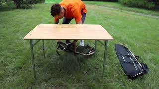 Folding Bamboo Table + Mesh + Carrying Bag