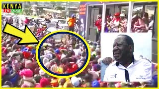 Raila panics and shouts Police after youths fight at Nyandarua Rally