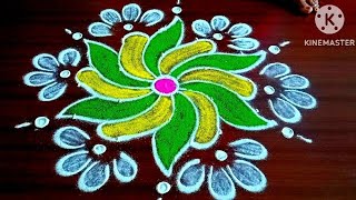 2 Beautiful rangoli kolam designs #tradionalkolam #pullikolamdesign #rangolidesigns