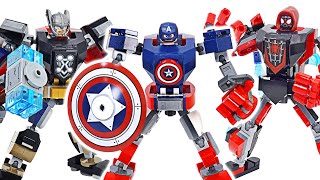 Lego Marvel Avengers Thor, Spider-Man, Captain America Mech Armor suit! | DuDuPopTOY